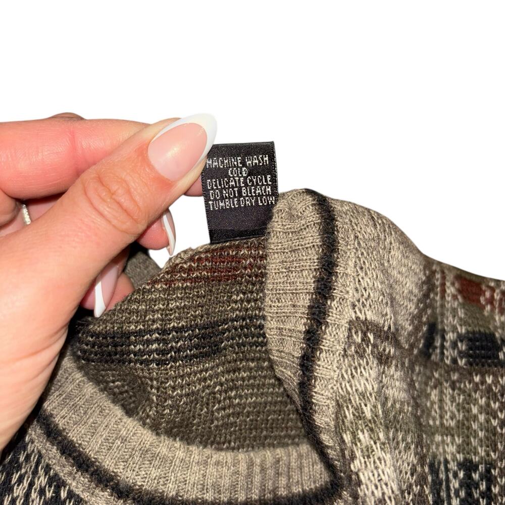 Vtg Brandini Italy Wool Blend Knit Grandpa Sweater Men’s XL Grandpacore Academia - Picture 7 of 10